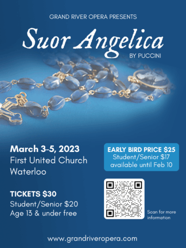 Poster for Grand River Opera's production of Suor Angelica.